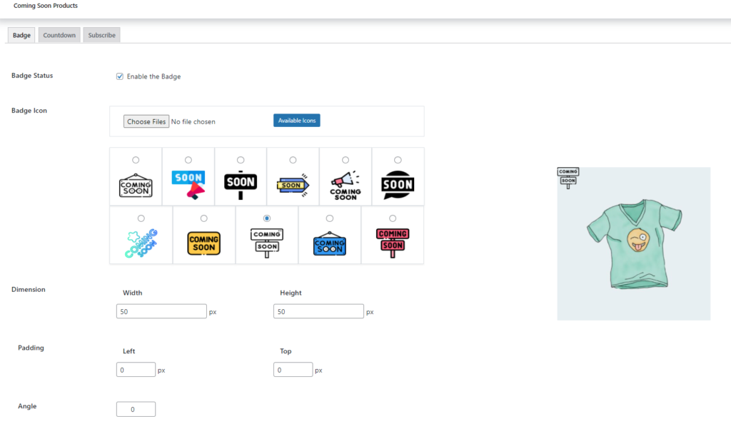 woocommerce coming soon products plugin - rich coming soon badge options