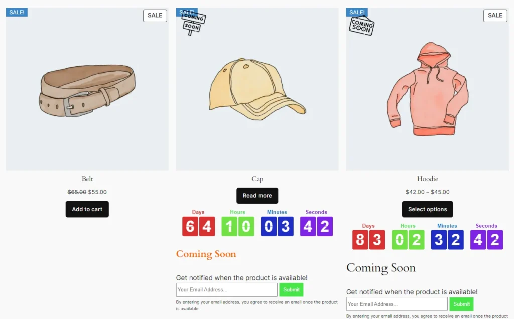 woocommerce coming soon products plugin - Woo products blocks