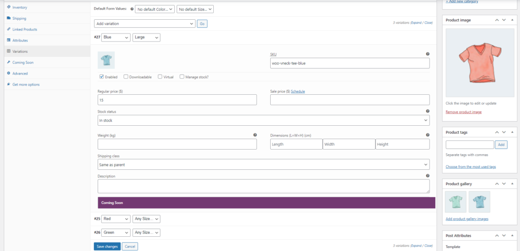 woocommerce coming soon products plugin - coming soon variations