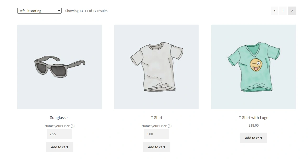 Name your price mode for WooCommerce in shop and archive pages 