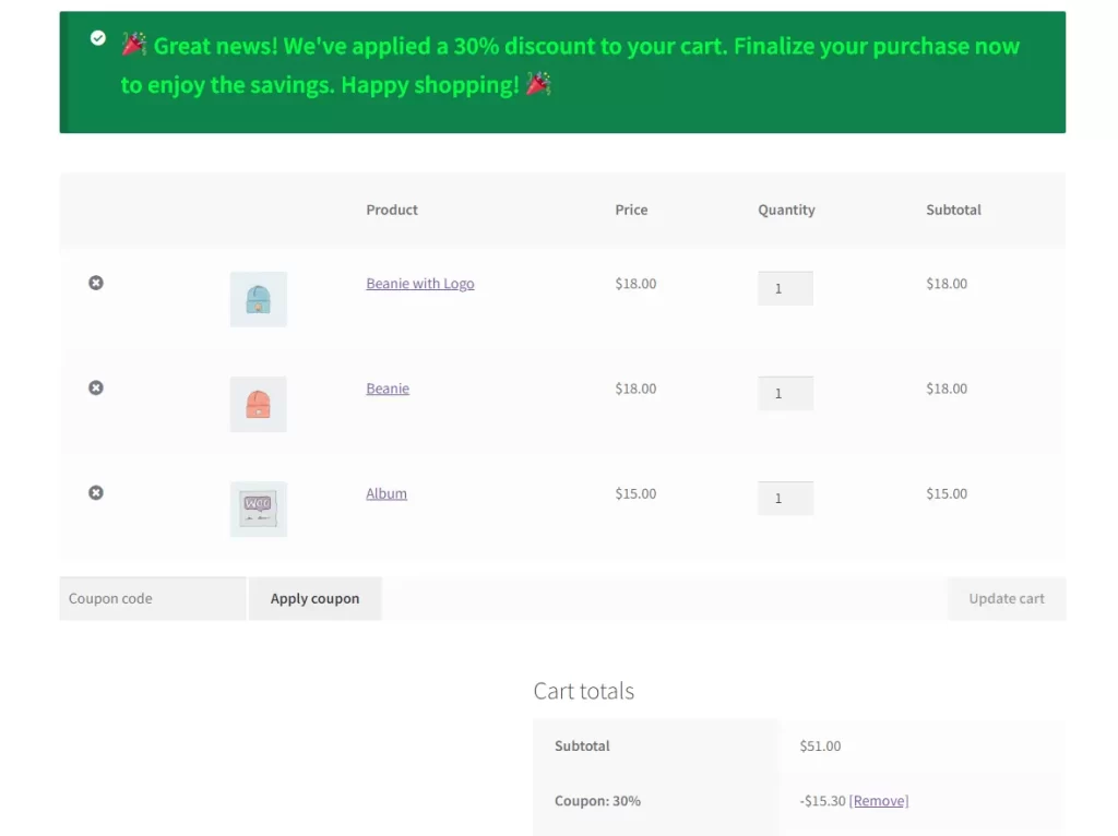 woocommerce real time cart tracker - cart custom notice