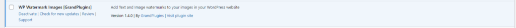 WP Watermark images plugin installation