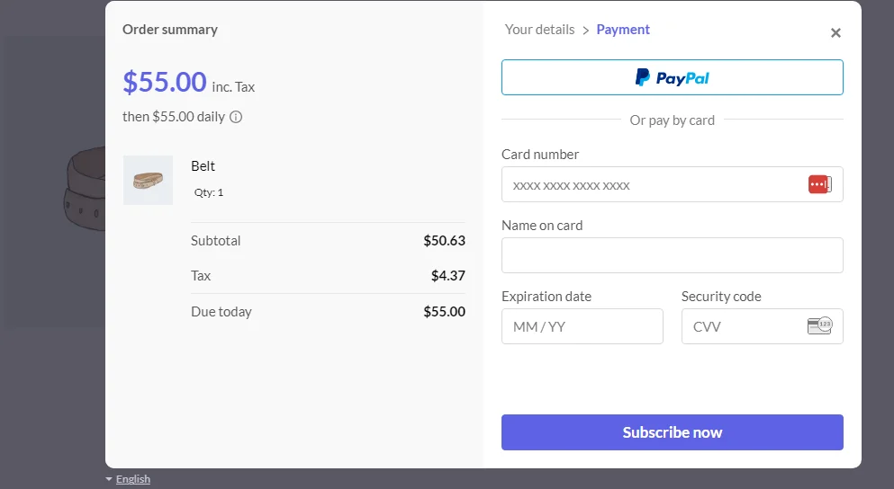 paddle checkout popup in WooCommerce signle product page