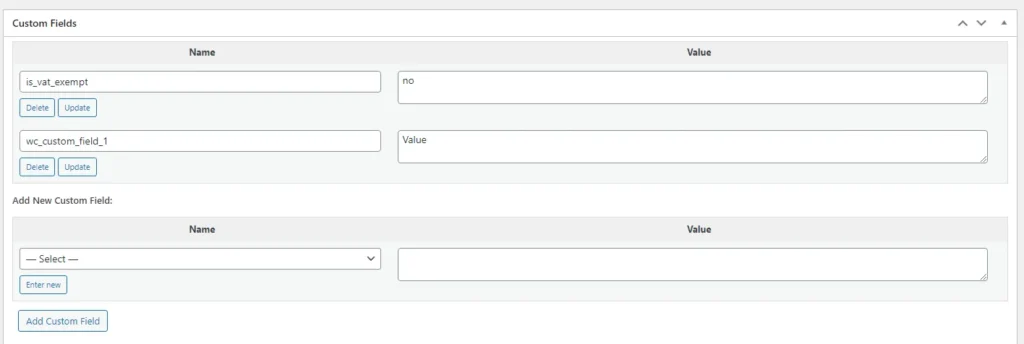 Woo Checkout Fields - Custom Field value in custom fields section