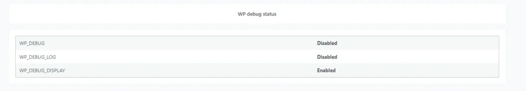 wp debug viewr - wp debug status