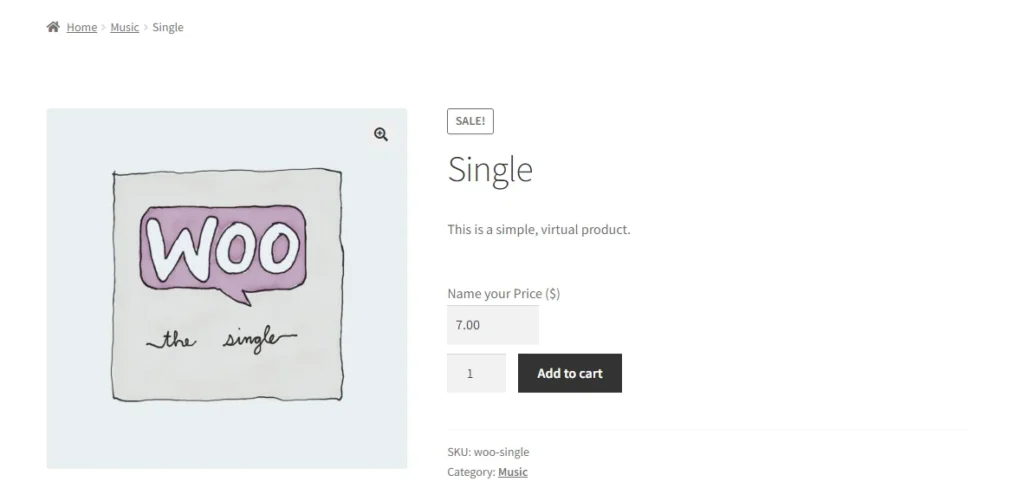 Woo Name Your Price | single product page